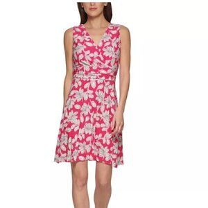 NWT Tommy Hilfiger Women's Inkwell Printed Faux-Wrap Dress Size 2 Petite